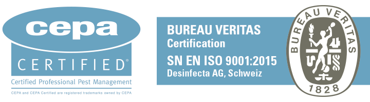 Desinfecta AG est certifiée CEPA et ISO 9001:2015